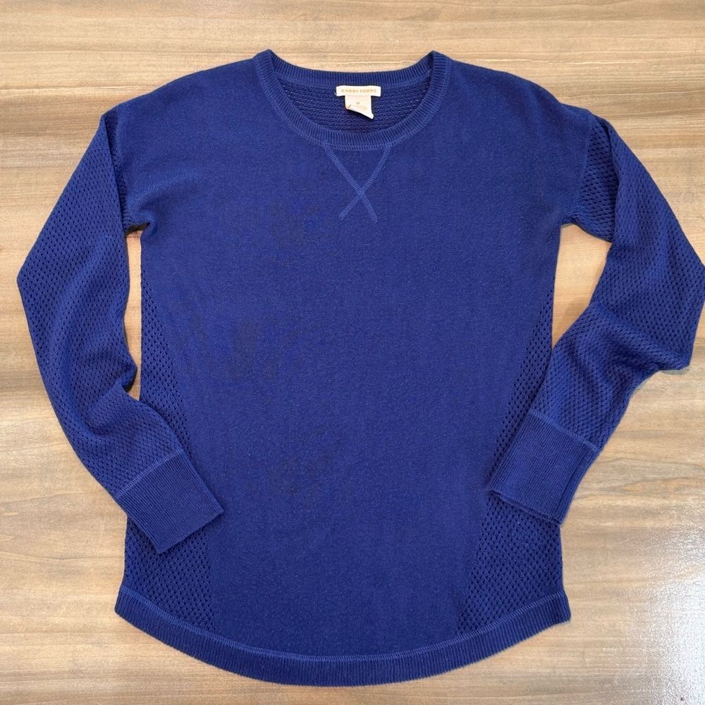 Sweet Romeo Royal Blue Knit Top Casual Lightweight Long Sleeve Sweater